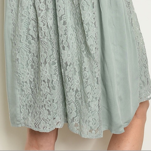 Brand New Sage Green Lace Boho Chic Dress - Picture 8 of 8